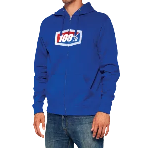 100% Official Fleece Zip-Up Hoodie - Royal - Medium 20032-00021