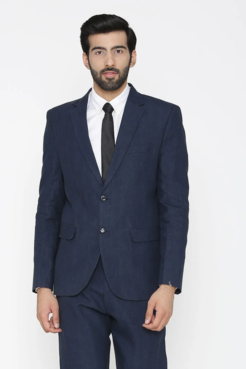 100% Pure Linen by Linen Club Blue Blazer