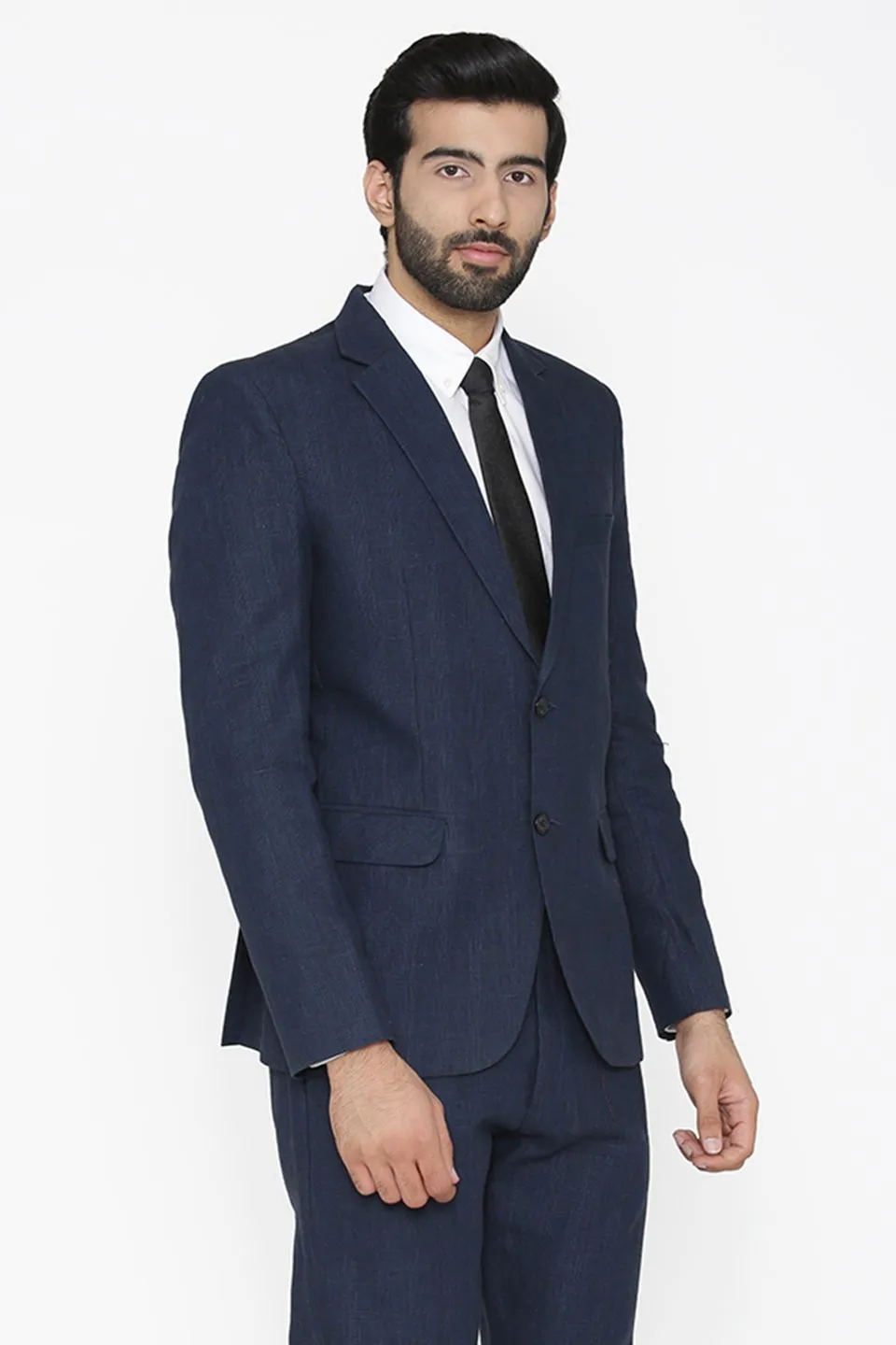 100% Pure Linen by Linen Club Blue Blazer