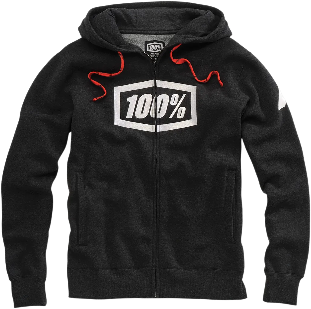 100% Syndicate Fleece Zip-Up Hoodie - Heather Black/White - Medium 20032-00001