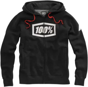 100% Syndicate Fleece Zip-Up Hoodie - Heather Black/White - Small 20032-00000