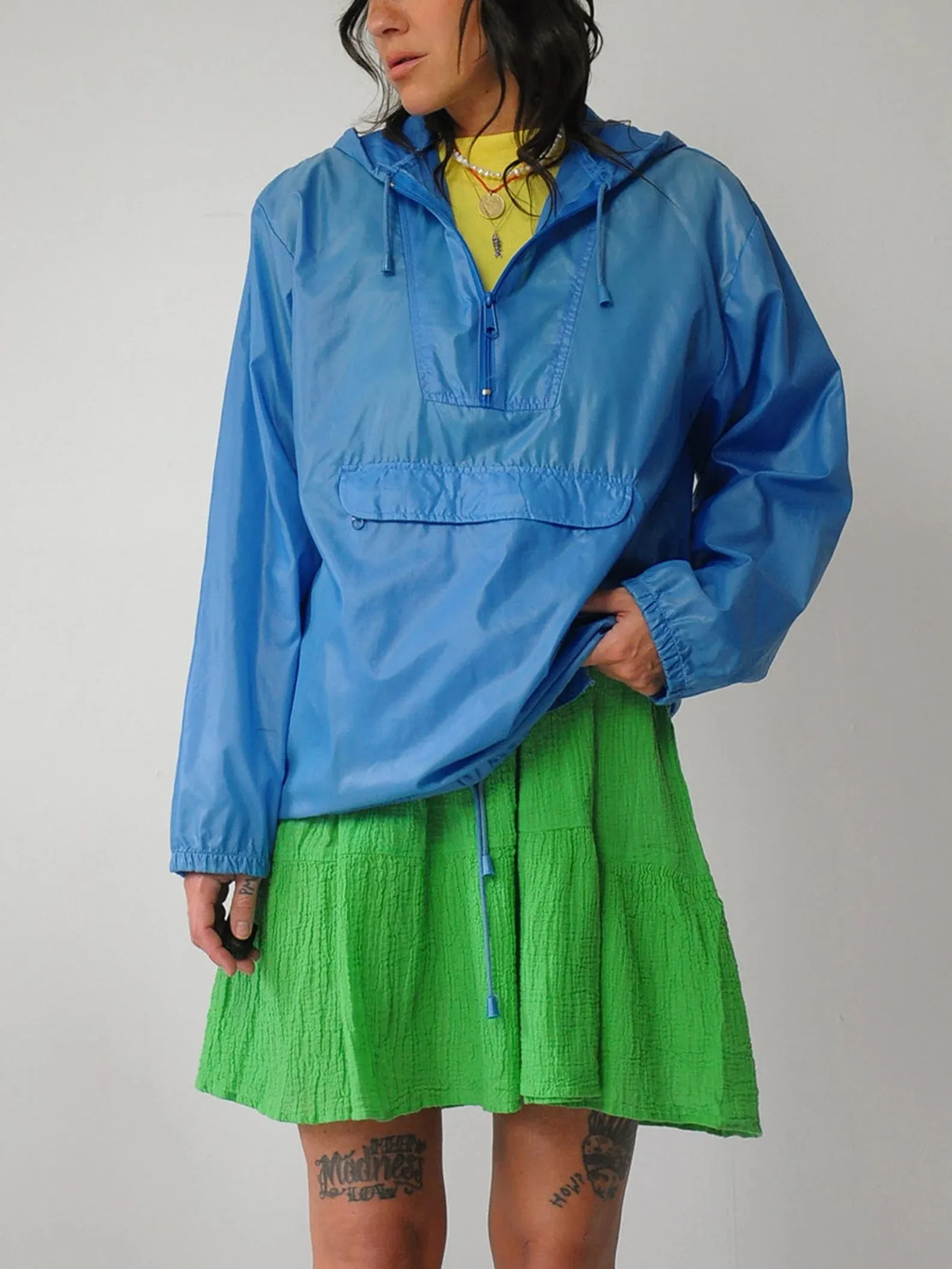 1980's Hooded Windbreaker Rain Jacket
