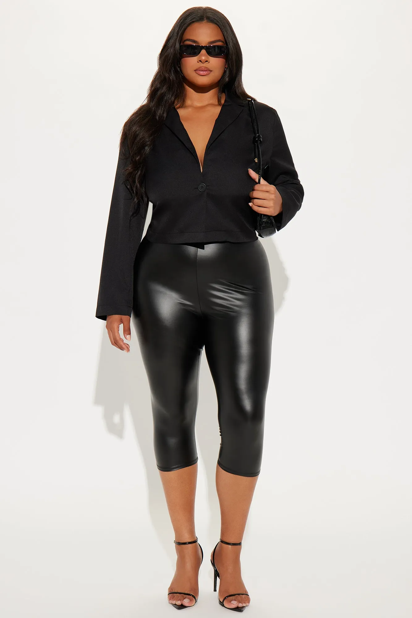 About My Business Cropped Blazer - Black