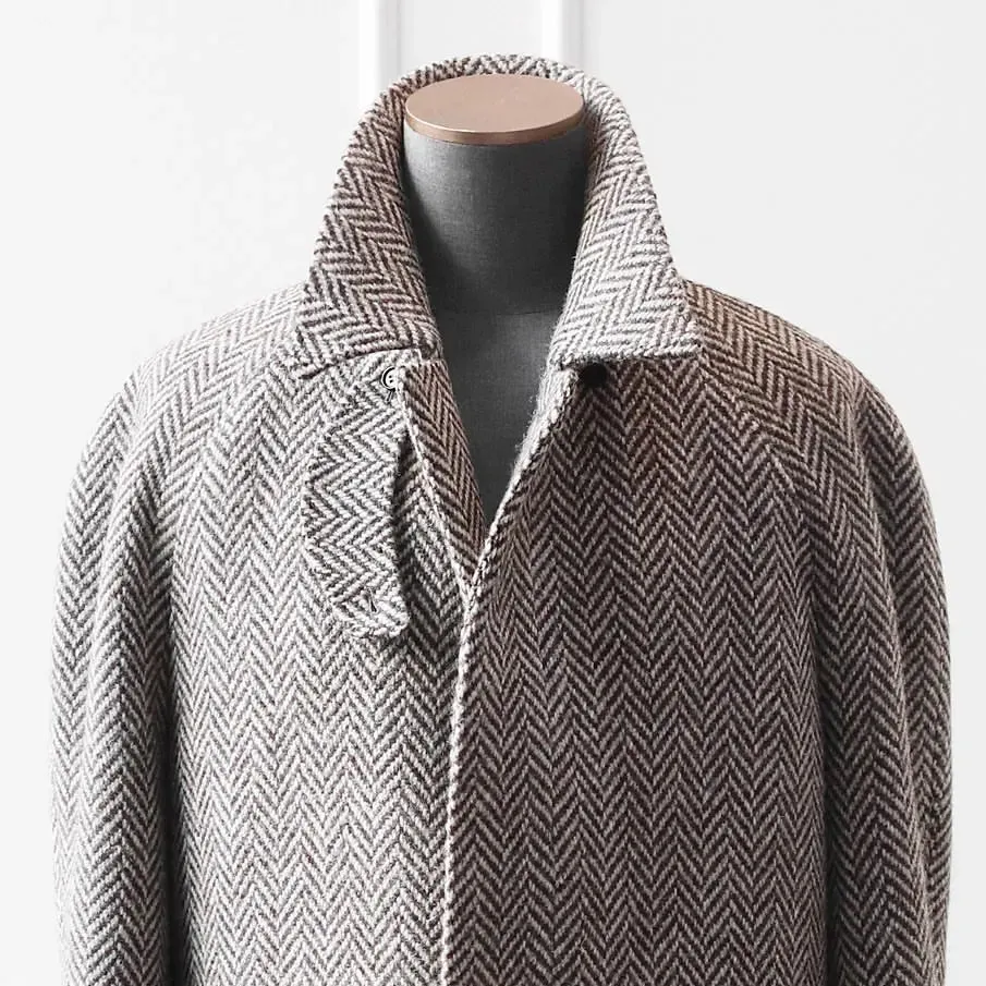 Aidase Herringbone Woolen Tailor-Made Men Coat Overcoat Jacket High Quality Single Breasted Blazer Tailored Wedding Business Formal