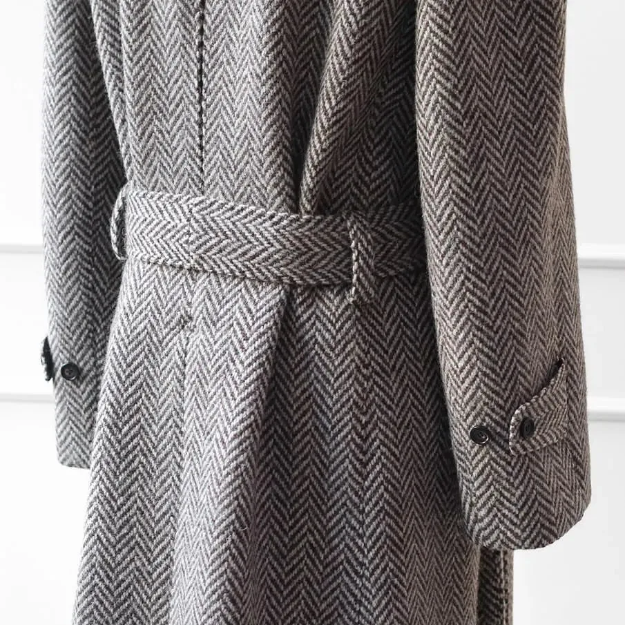Aidase Herringbone Woolen Tailor-Made Men Coat Overcoat Jacket High Quality Single Breasted Blazer Tailored Wedding Business Formal