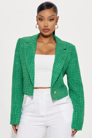 Anitta Tweed Blazer - Kelly Green