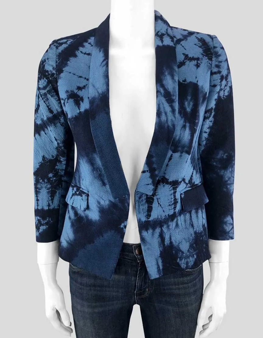 Band Of Outsiders Blue Tie Dye Blazer Women 0 US