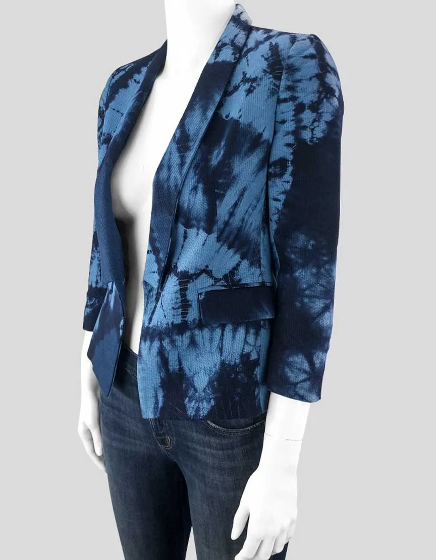 Band Of Outsiders Blue Tie Dye Blazer Women 0 US