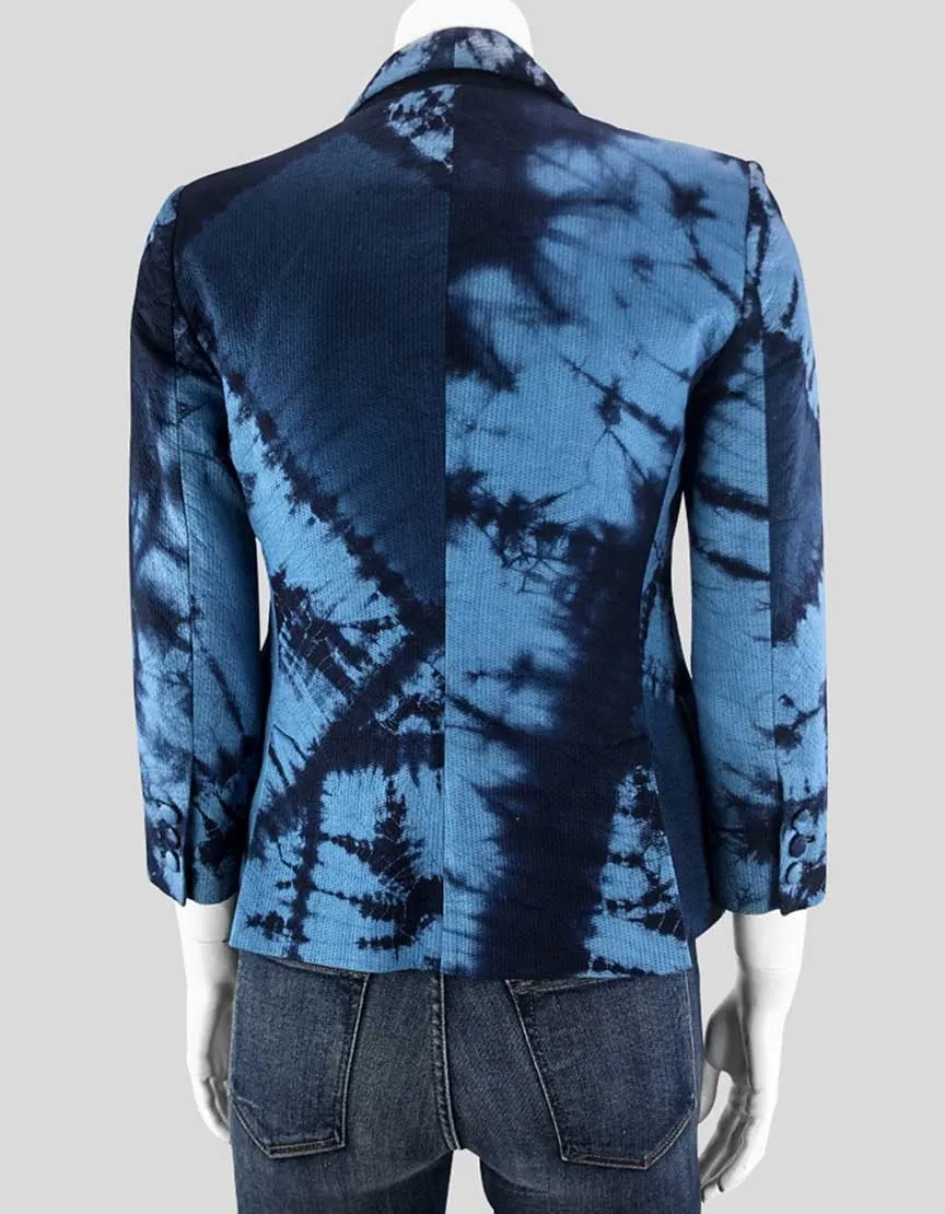 Band Of Outsiders Blue Tie Dye Blazer Women 0 US