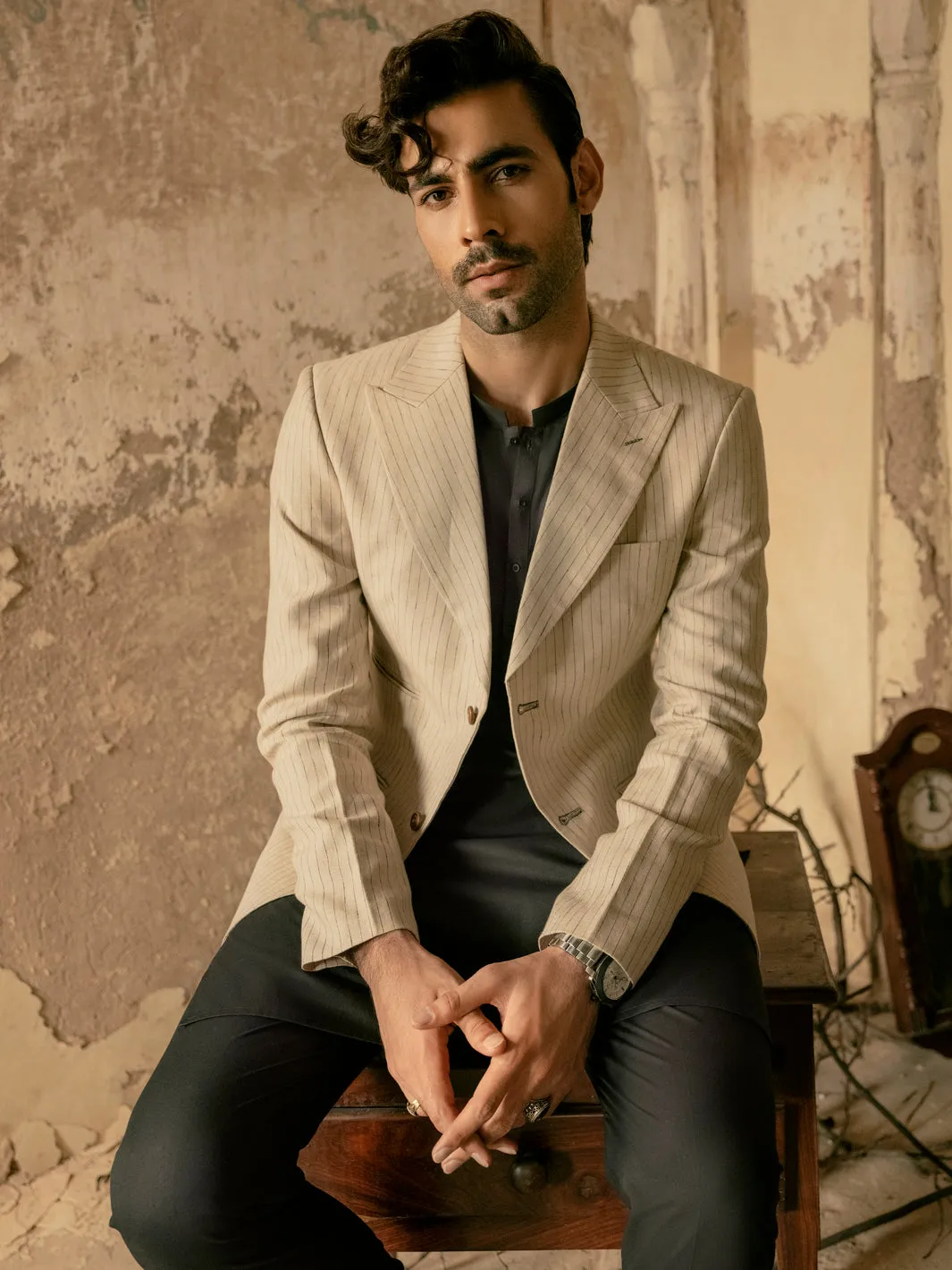 Beige Linen Blazer - AL-BLR-004