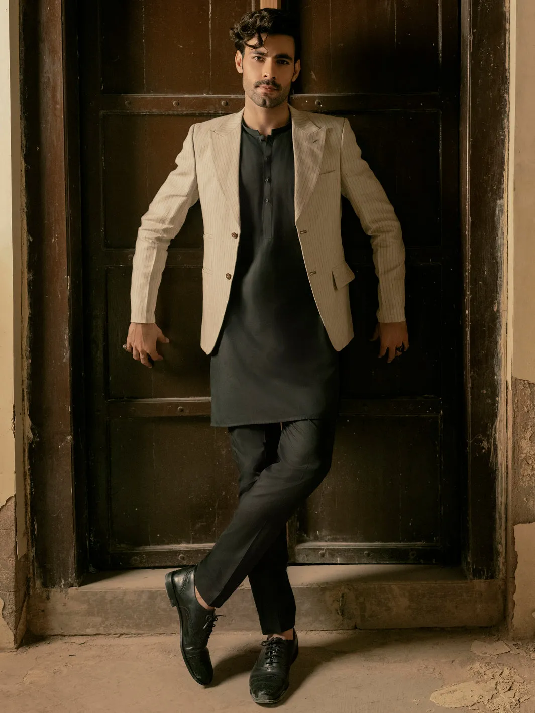 Beige Linen Blazer - AL-BLR-004