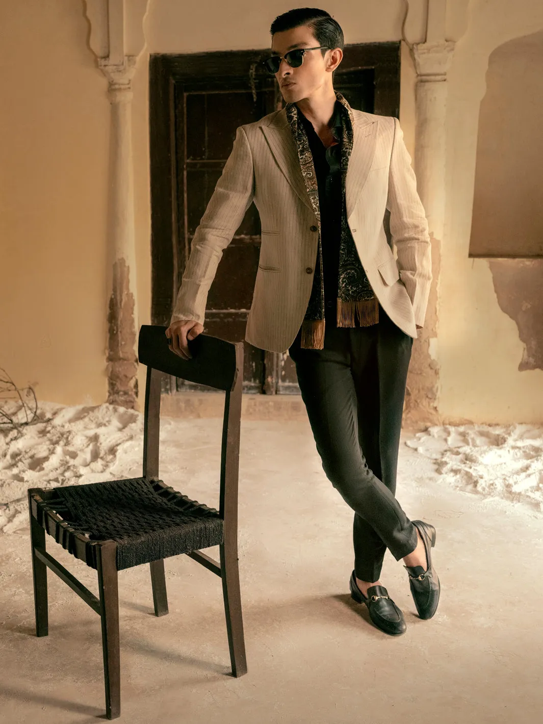 Beige Linen Blazer - AL-BLR-004