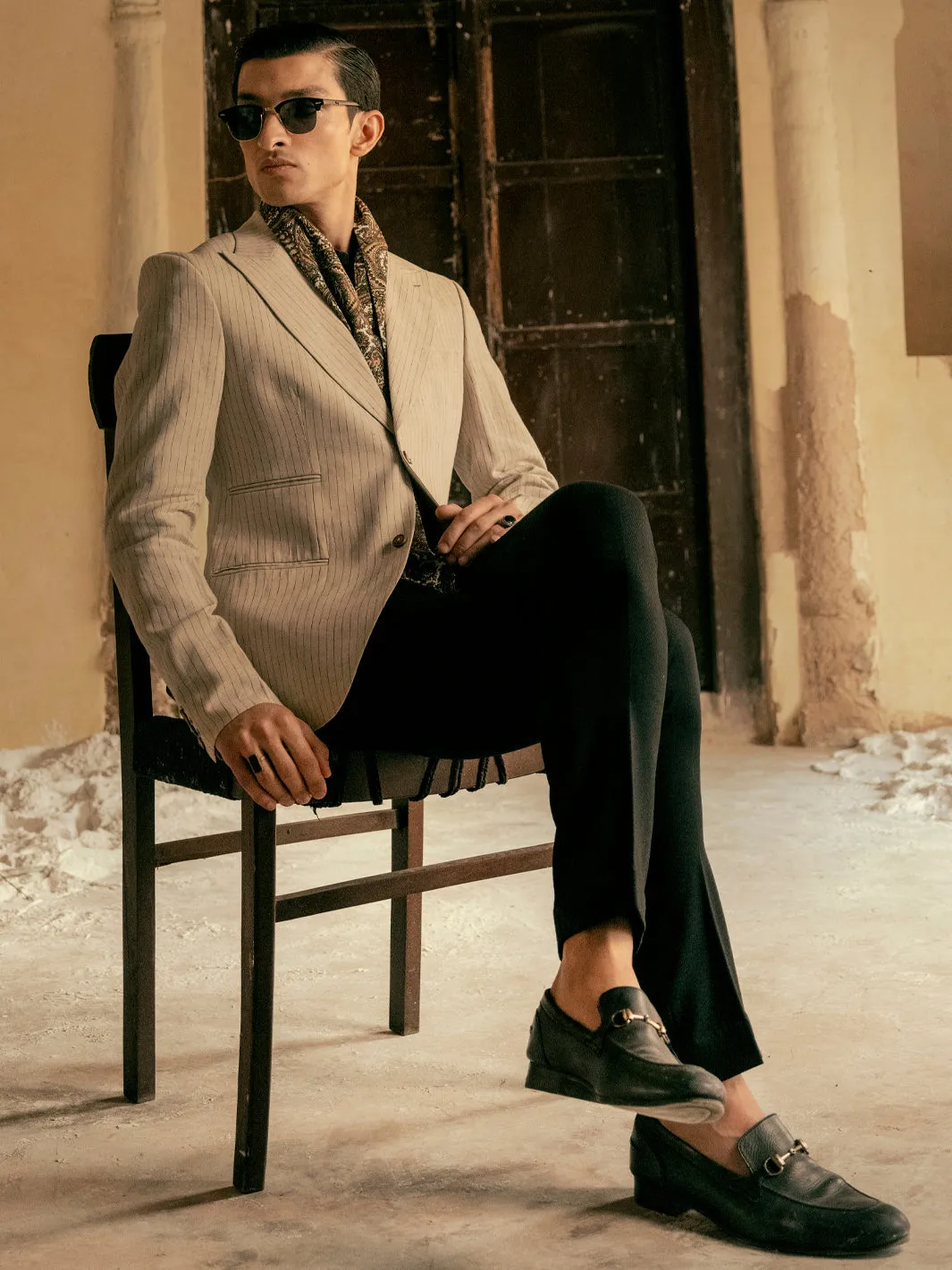 Beige Linen Blazer - AL-BLR-004