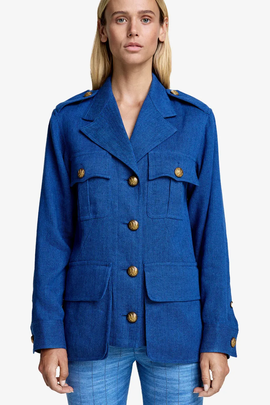 Bellows Pocket Army Jacket French Blue