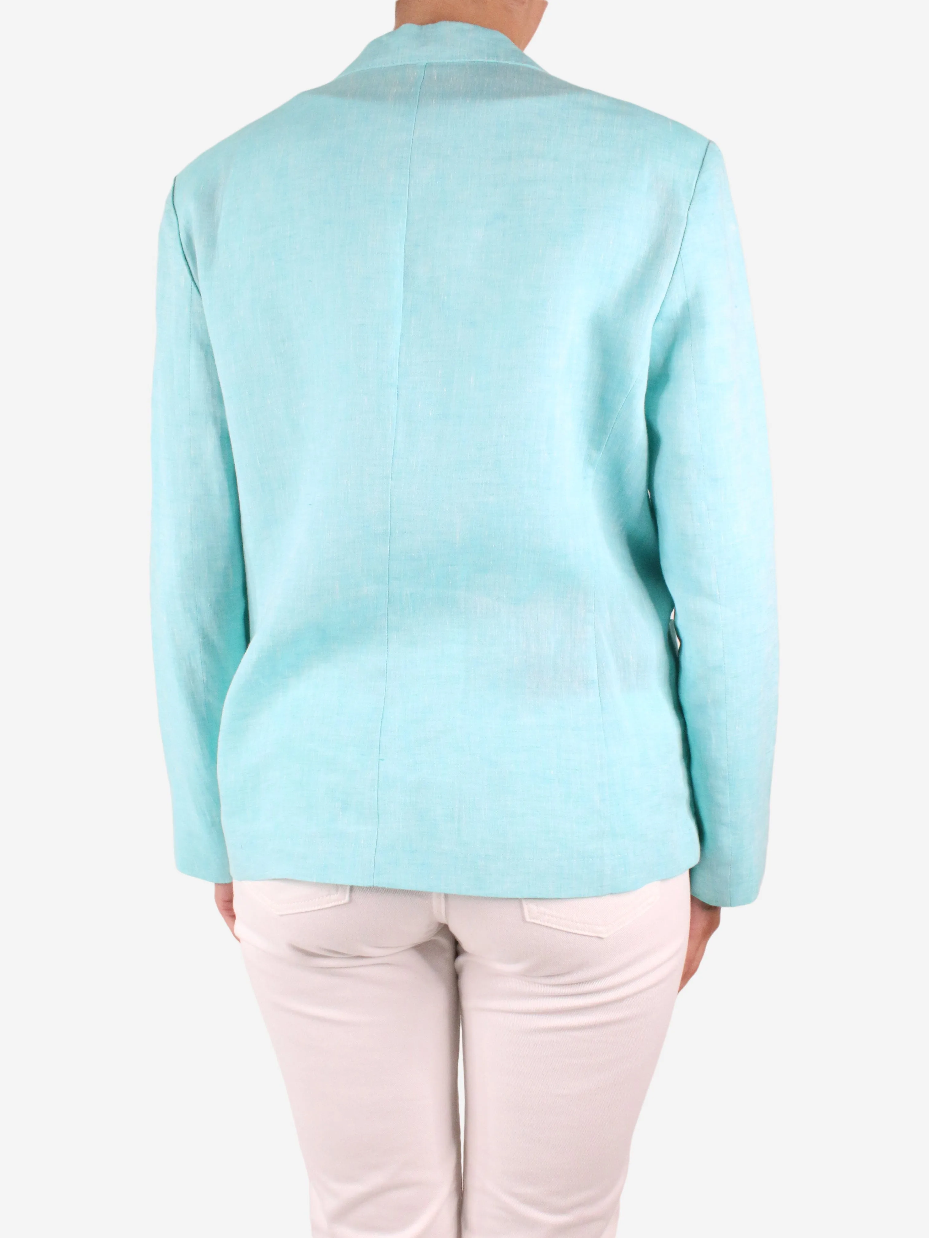 Blue linen button-up blazer - size IT 44