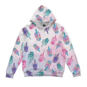 Boba Tea Zip Up Hoodie