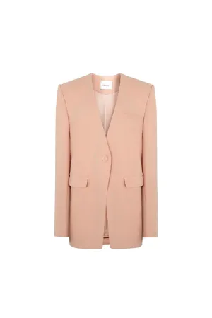 Cheddar Straight Lapelless Crepe Blazer