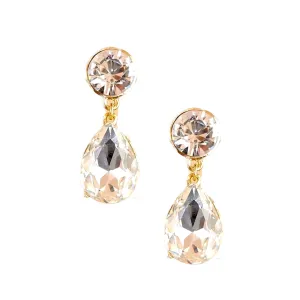 Clear Crystal Teardrop Pierced Earring