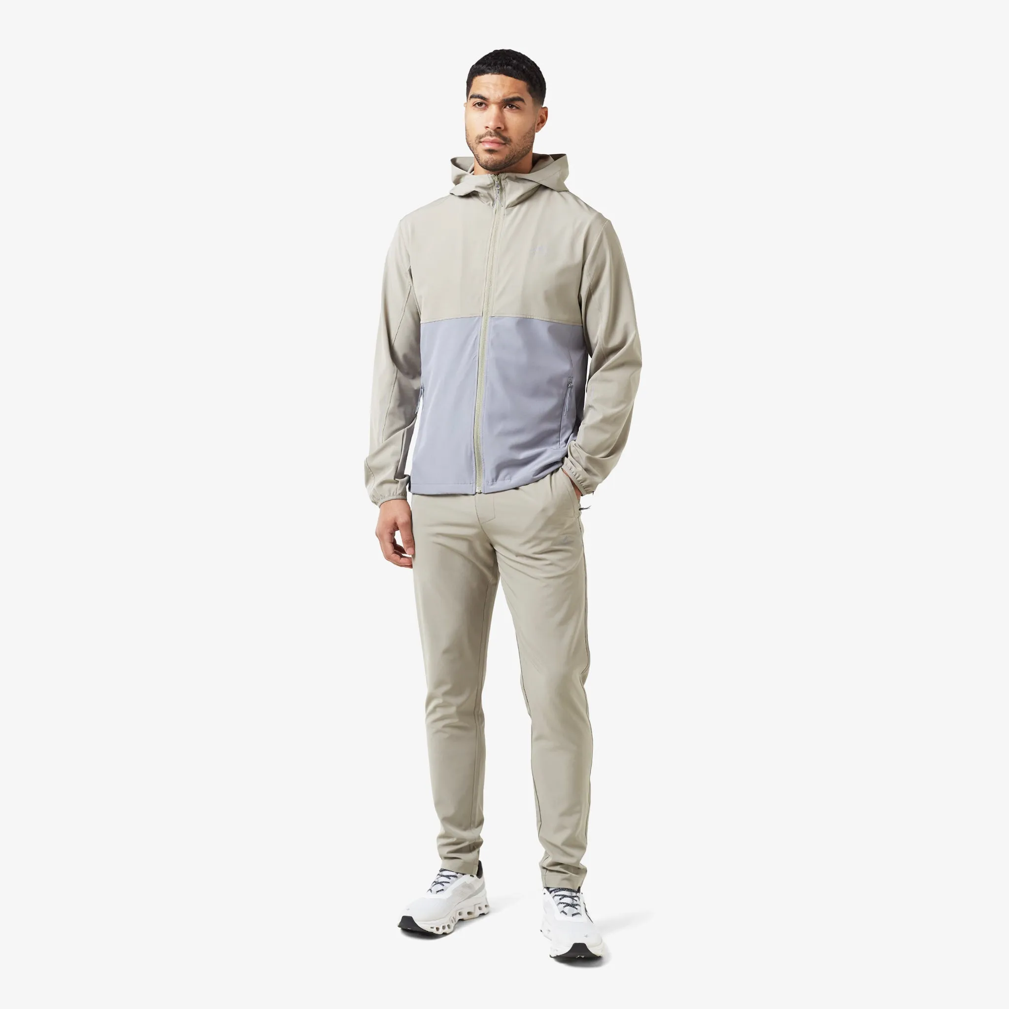 Colour Block Tech Tracksuit | Olive