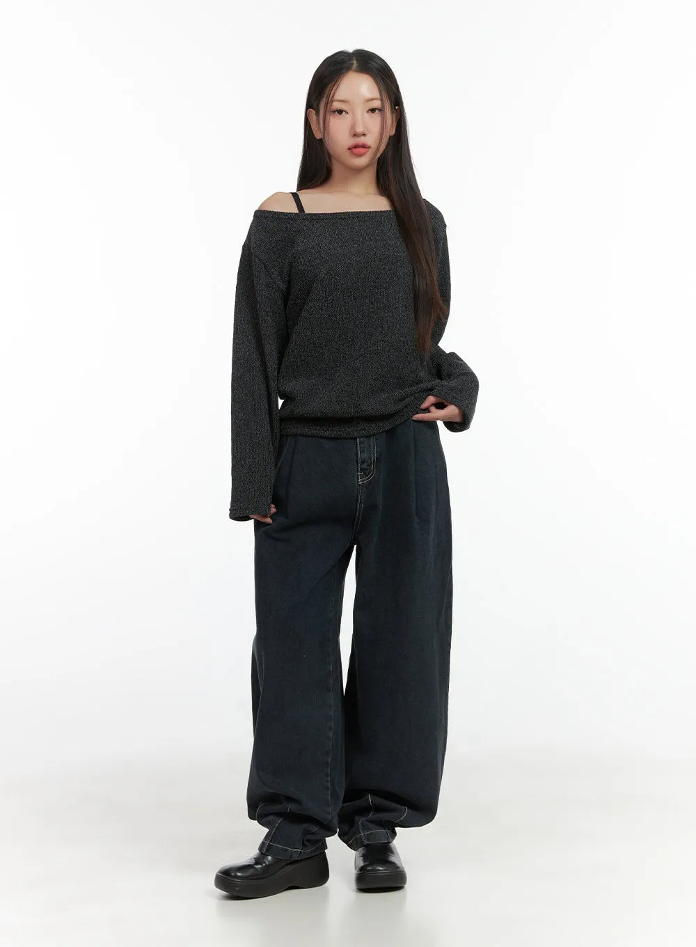 Comfy Loose Fit Off Shoulder Shirt CO417