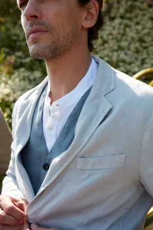 Da Vinci Safari blazer uomo in lino e cotone con dettagli