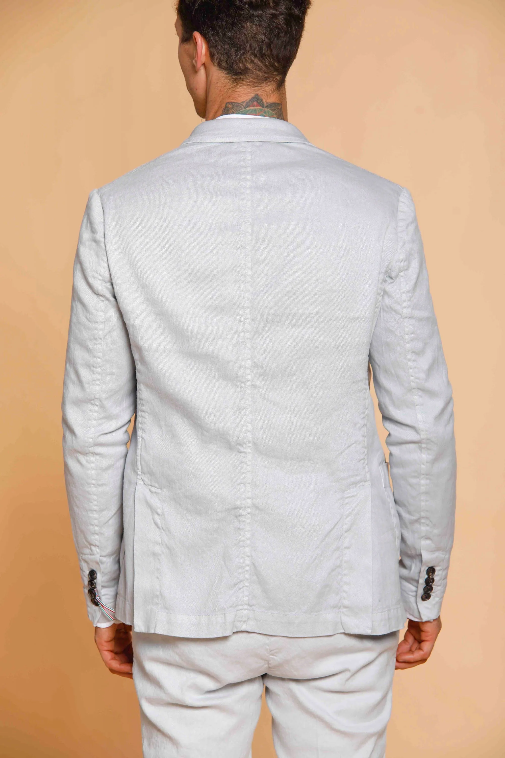 Da Vinci Safari blazer uomo in lino e cotone con dettagli