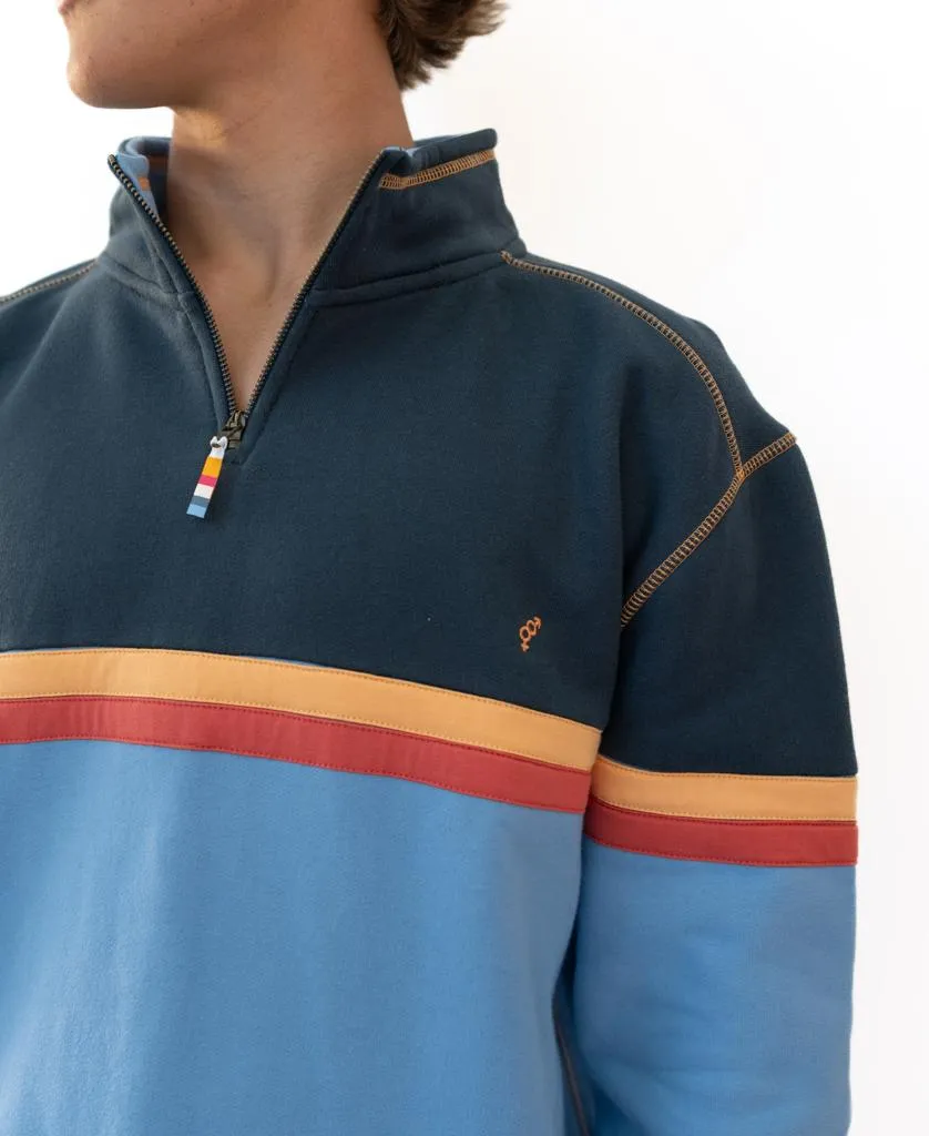 Fleece 1/4 Zip Top | Azure Blue