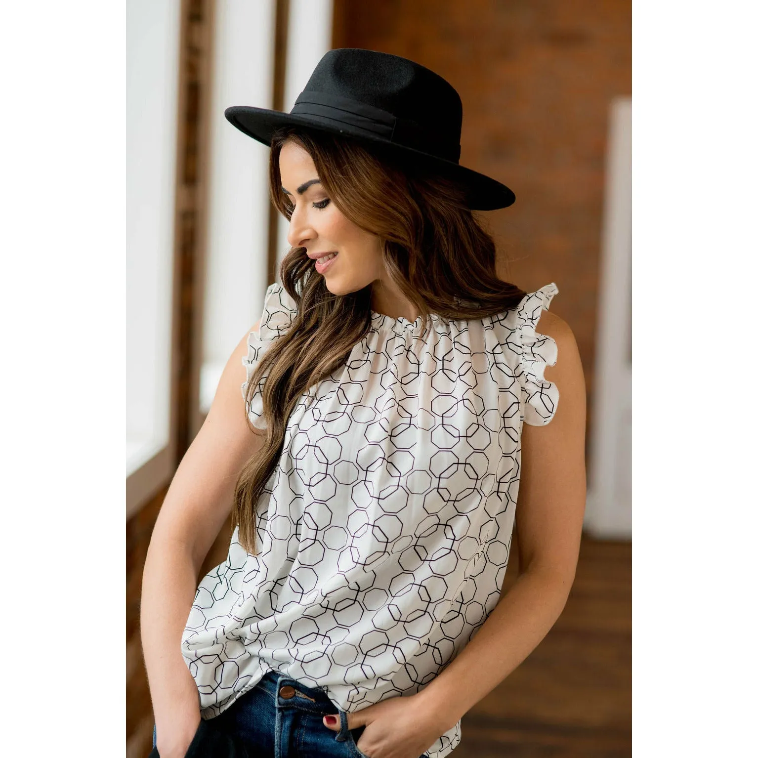 Geometrical Ruffle Tank