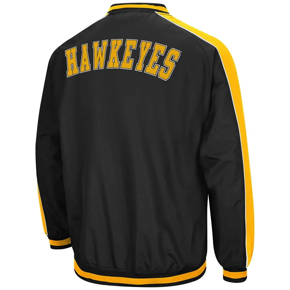 Iowa Hawkeyes Colosseum Black "Attack Line" Long Sleeve V-Neck Windbreaker