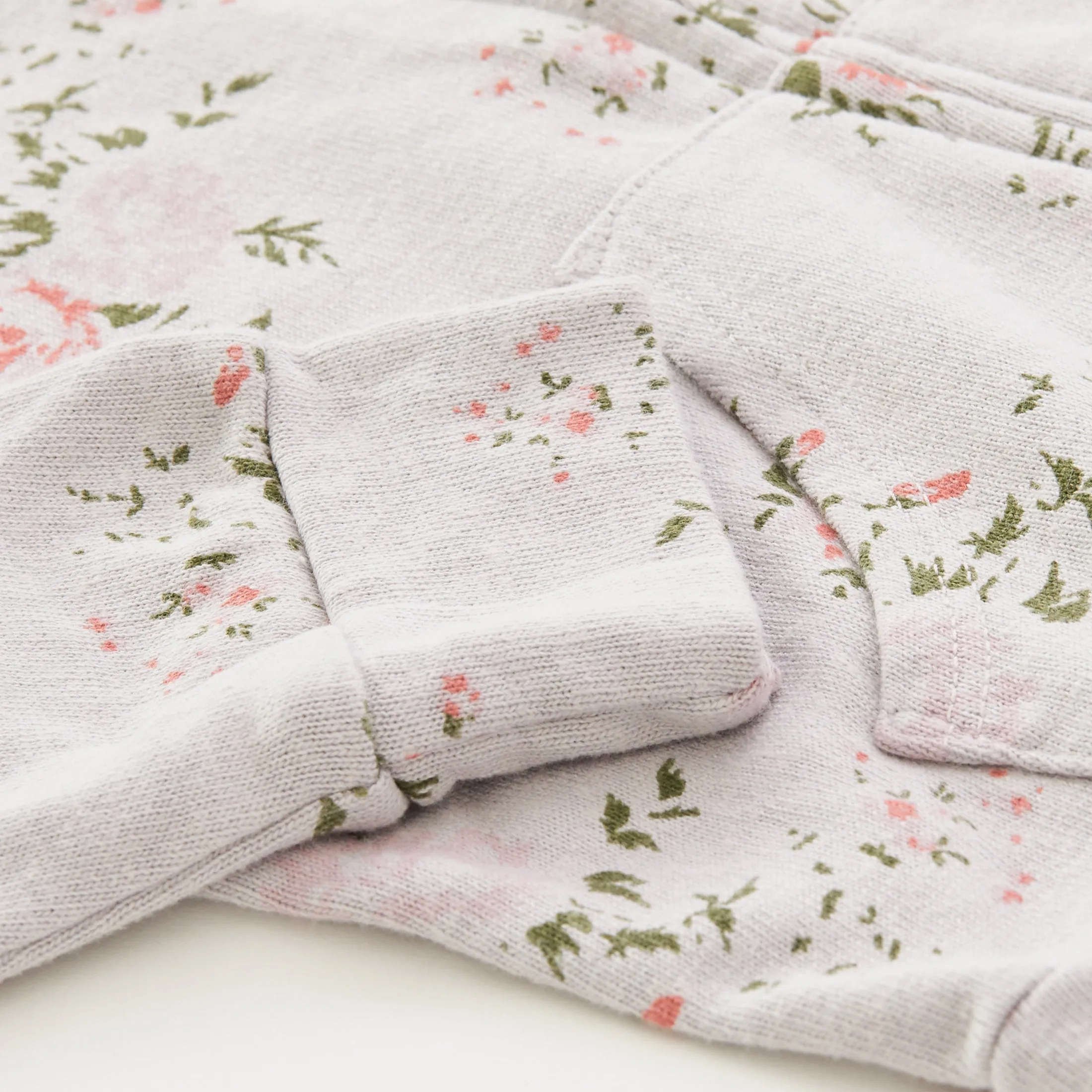 Kids Zip Up Hoody With Floral Print