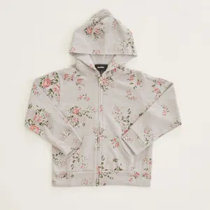 Kids Zip Up Hoody With Floral Print