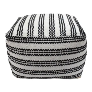 Lillian Large Square Casual Cotton Contemporary Pouf