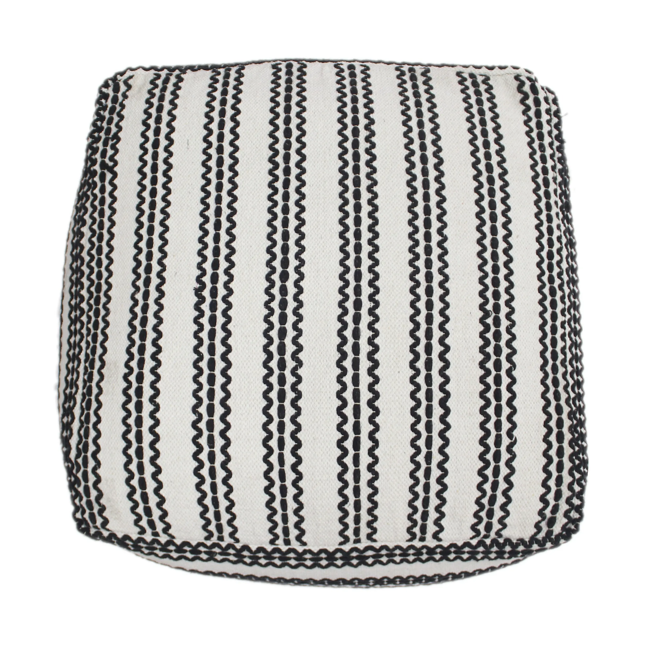 Lillian Large Square Casual Cotton Contemporary Pouf