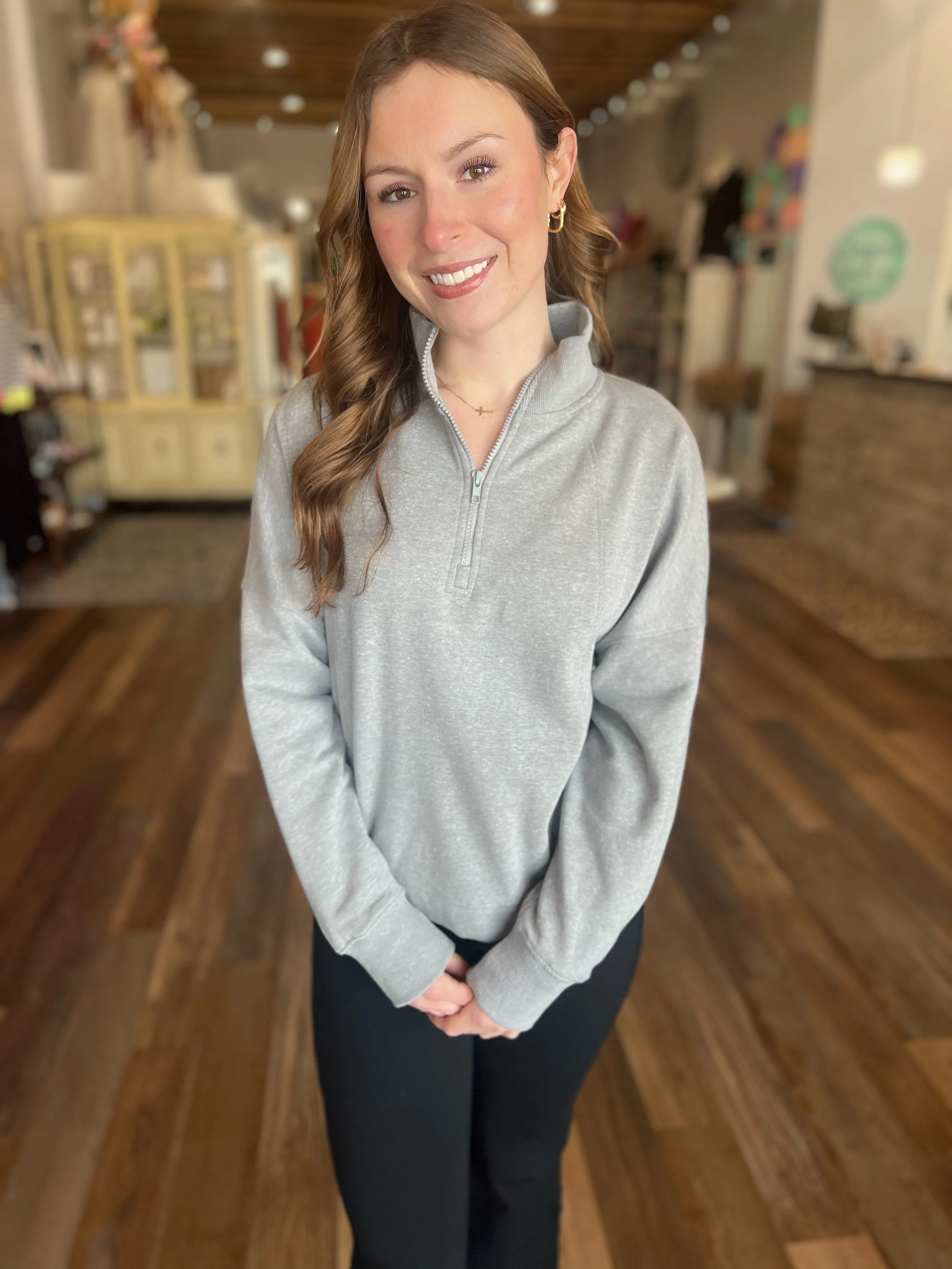 Long Sleeve Plush Half-Zip Fleece Pullover