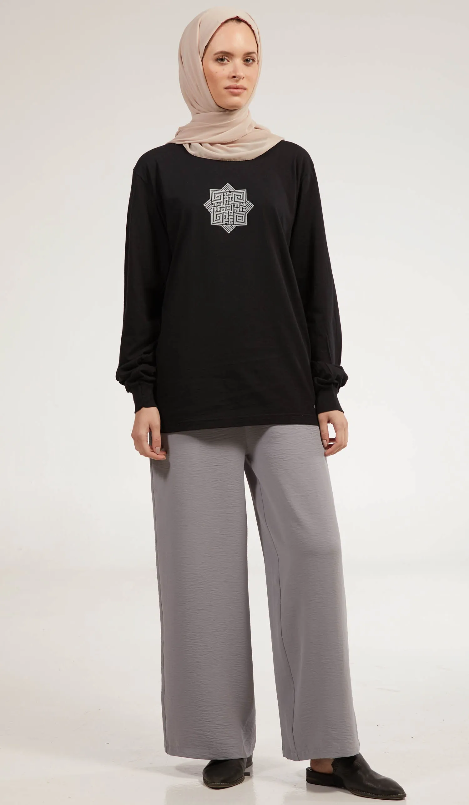 Long Sleeve Unisex T Shirt - Salam - Black