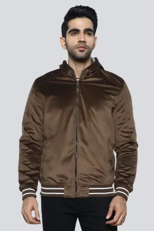 Men's Olive Brown Zip-Up Hoodie