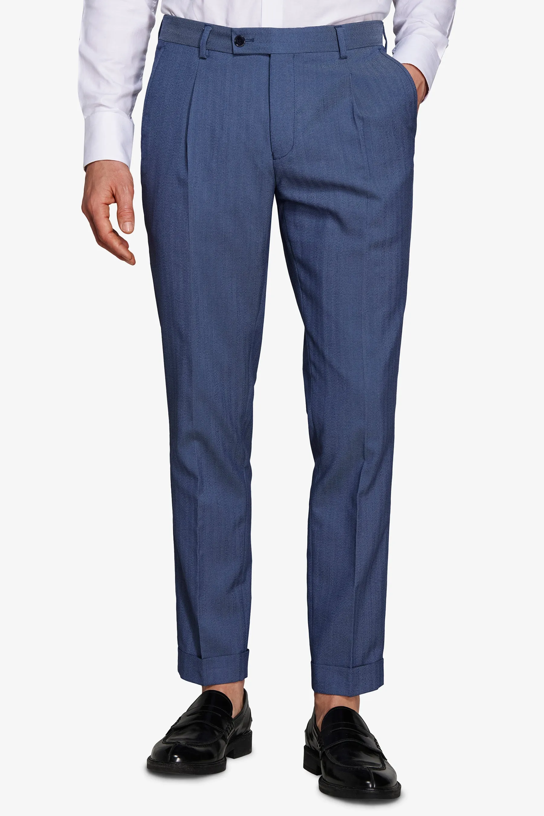 Pantaloni da abito Herringbone royal