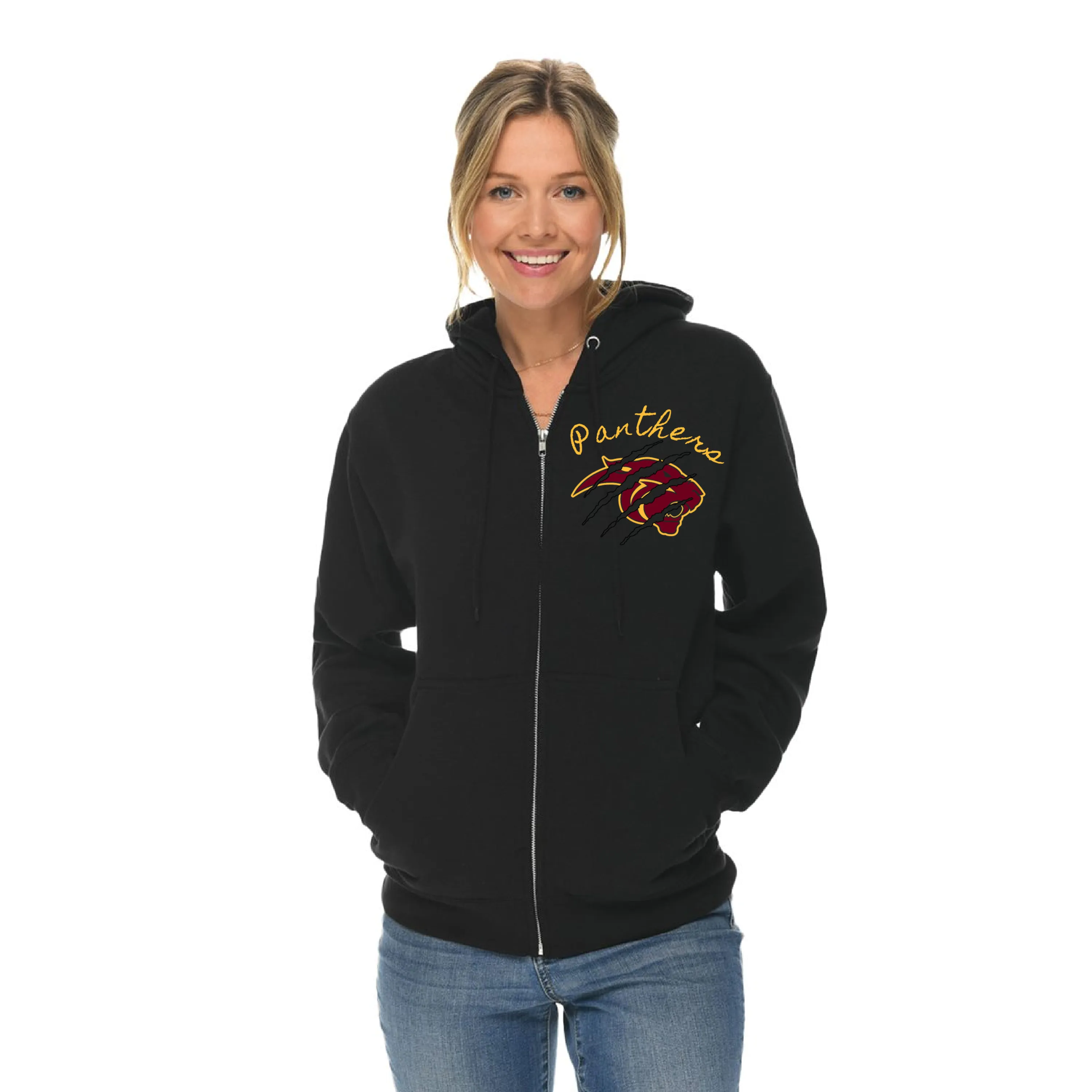 Panthers Full Length Fleece Zip Up