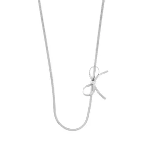 Passion Waterproof Short Bow Necklace Silver Plating