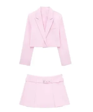 Pearl Cropped Blazer & Skirt Co ord