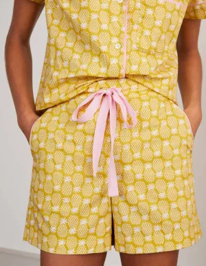 Phoebe PJ Shorts-Chartreuse, Pineapple Geo