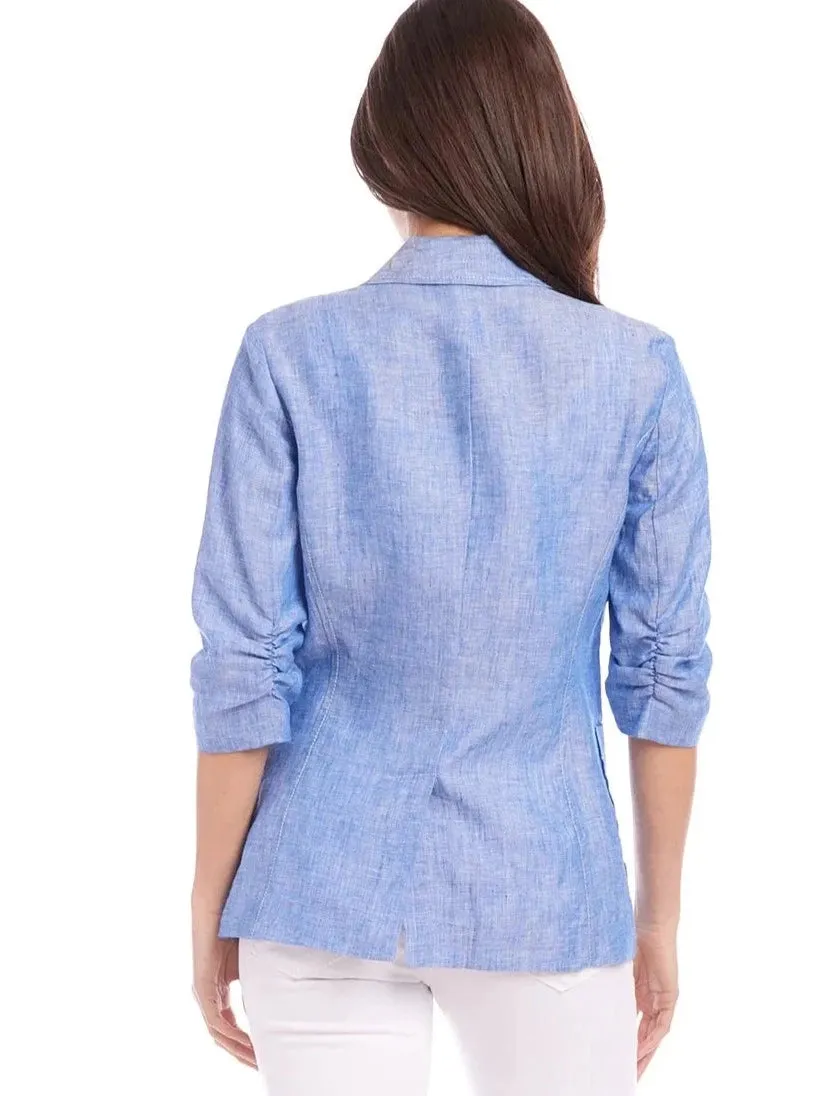 Ruched Sleeve [Blue-2L20513]