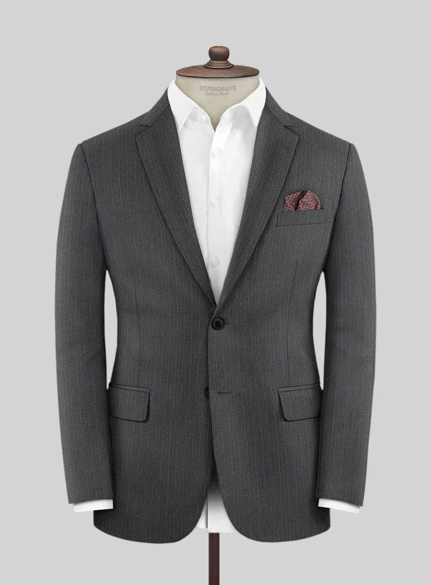 Scabal Rass Stripe Gray Wool Jacket