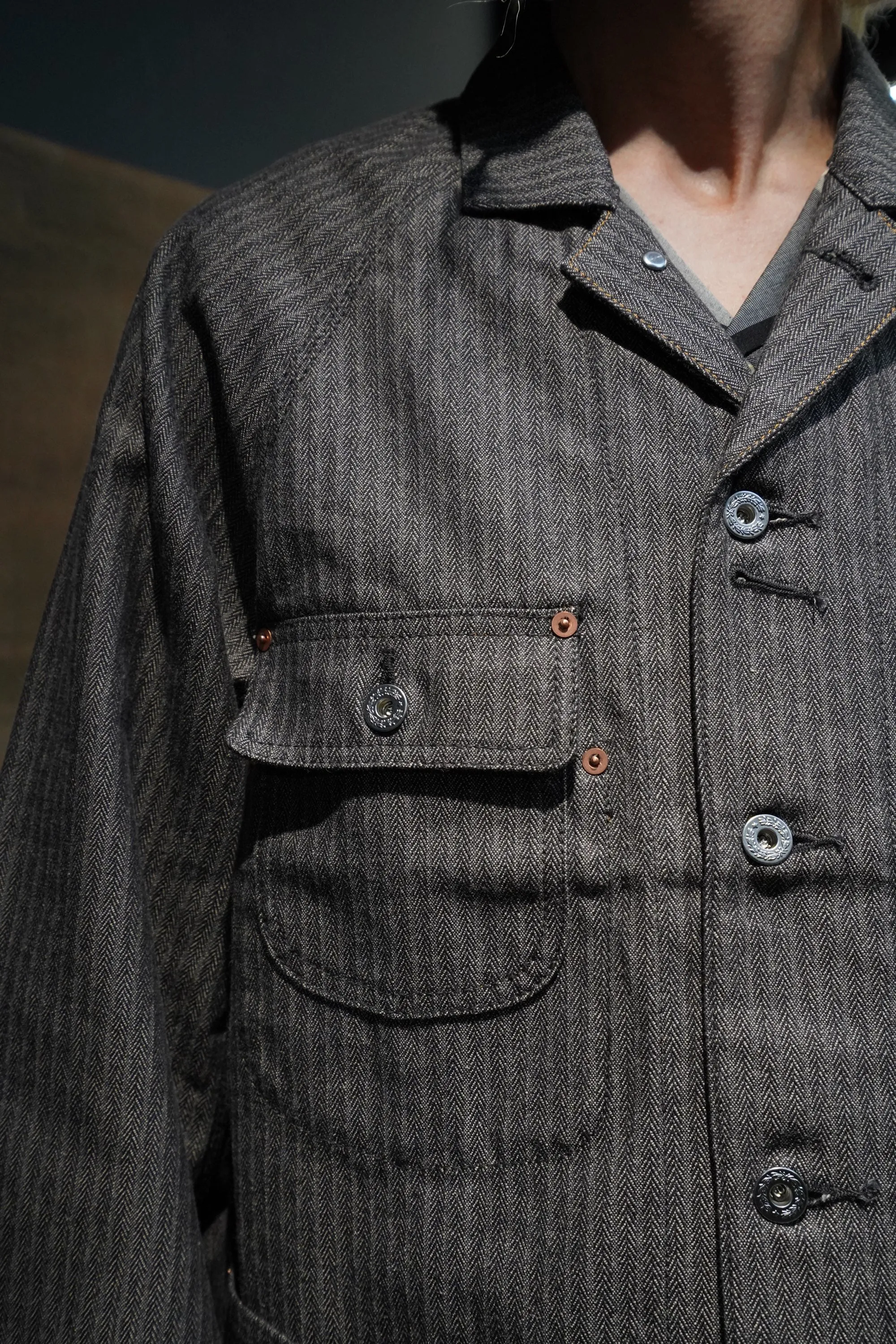SUGARHILL HERRINGBONE COVERALL (GRAY HERRINGBONE)
