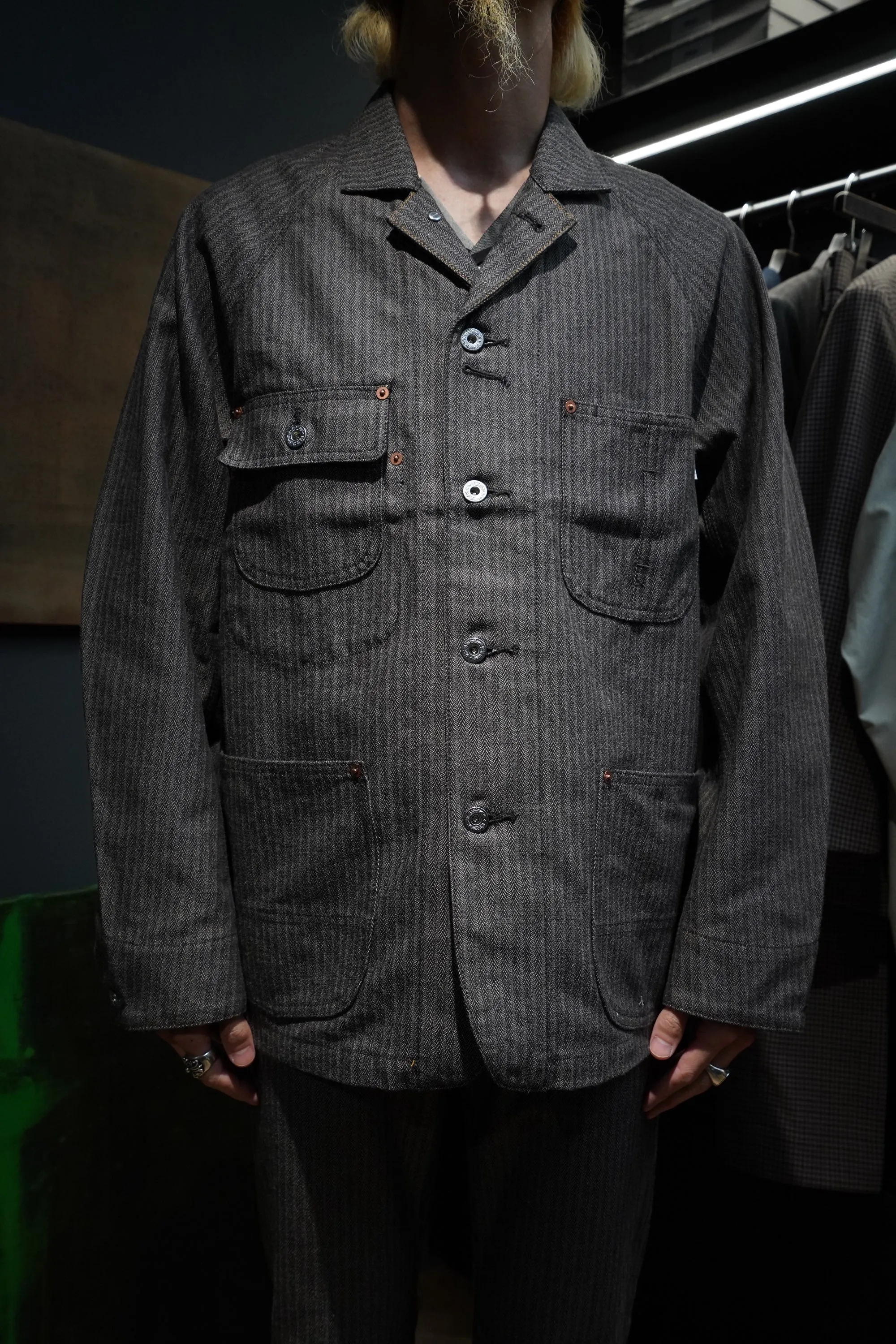 SUGARHILL HERRINGBONE COVERALL (GRAY HERRINGBONE)