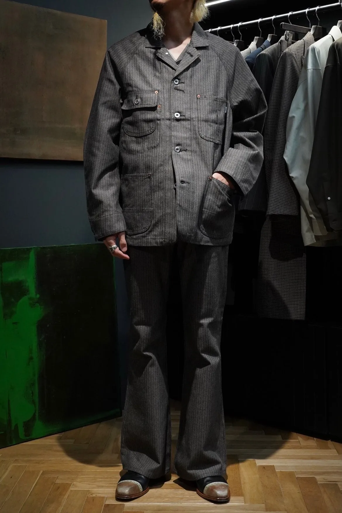 SUGARHILL HERRINGBONE COVERALL (GRAY HERRINGBONE)