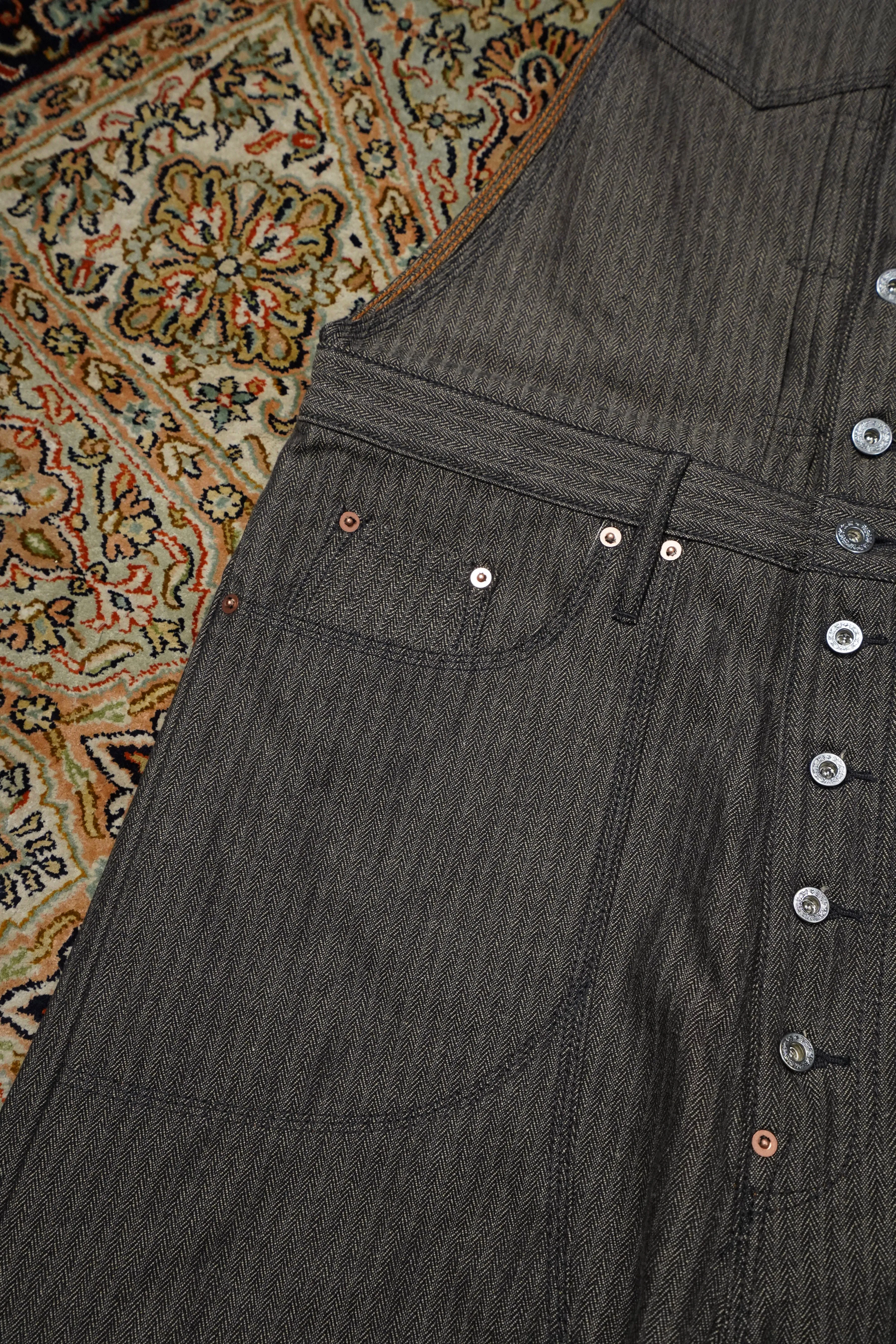 SUGARHILL HERRINGBONE OVERALL (GRAY HERRINGBONE)