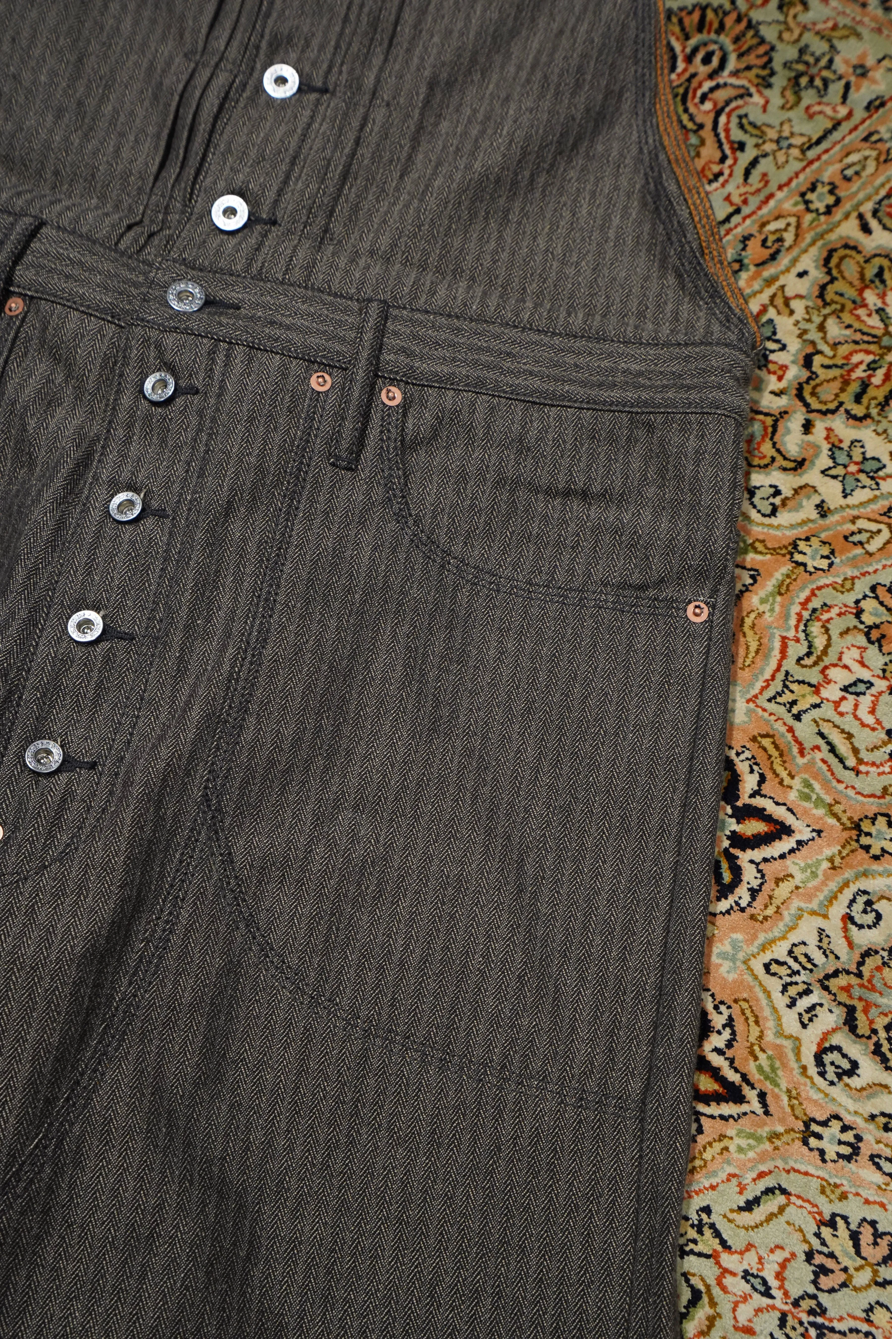 SUGARHILL HERRINGBONE OVERALL (GRAY HERRINGBONE)