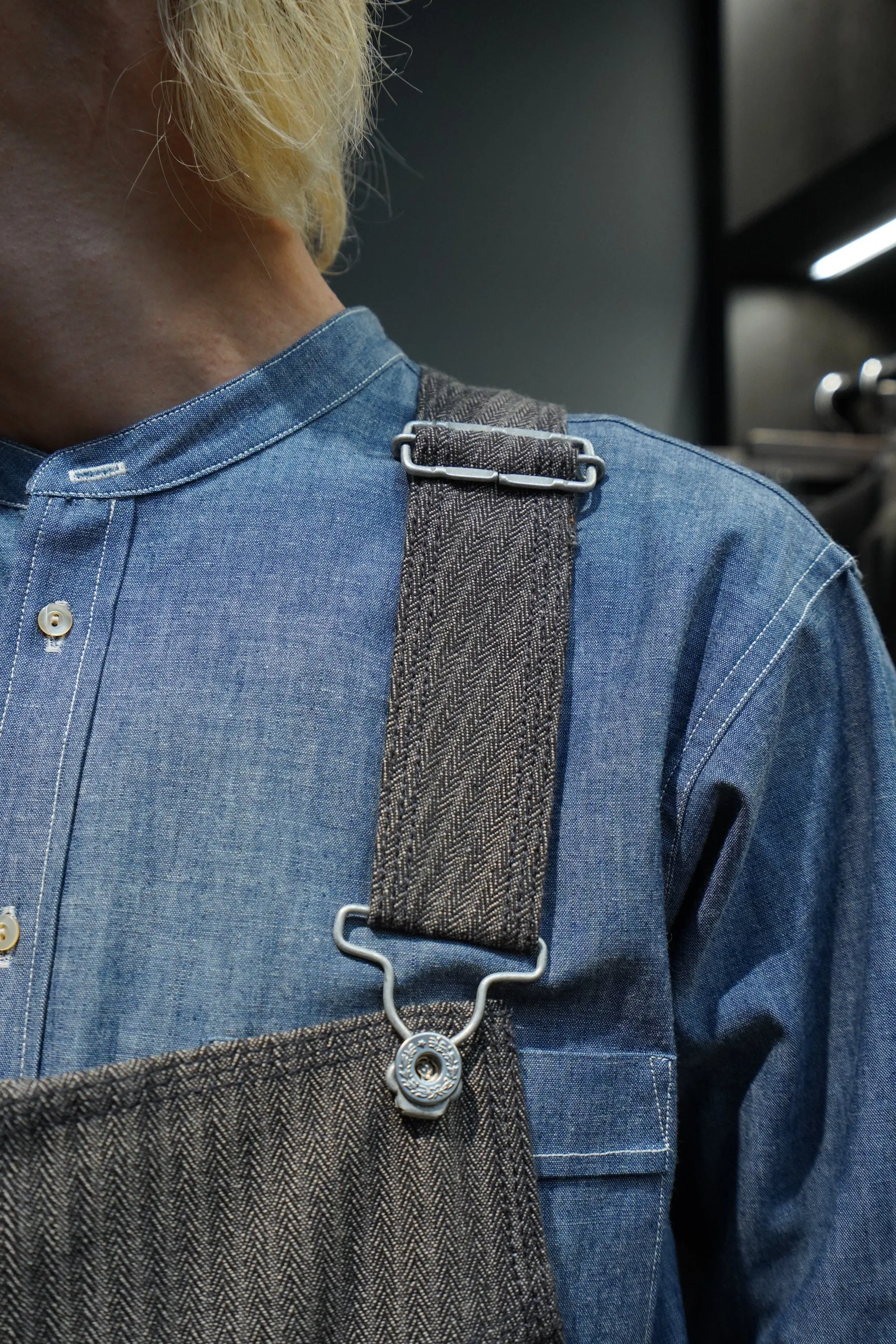 SUGARHILL HERRINGBONE OVERALL (GRAY HERRINGBONE)
