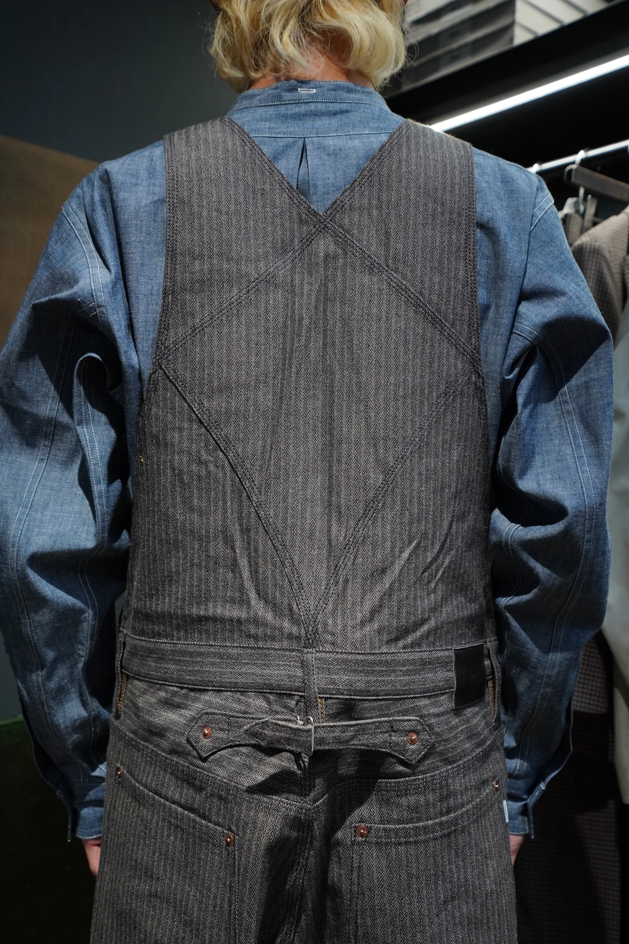 SUGARHILL HERRINGBONE OVERALL (GRAY HERRINGBONE)